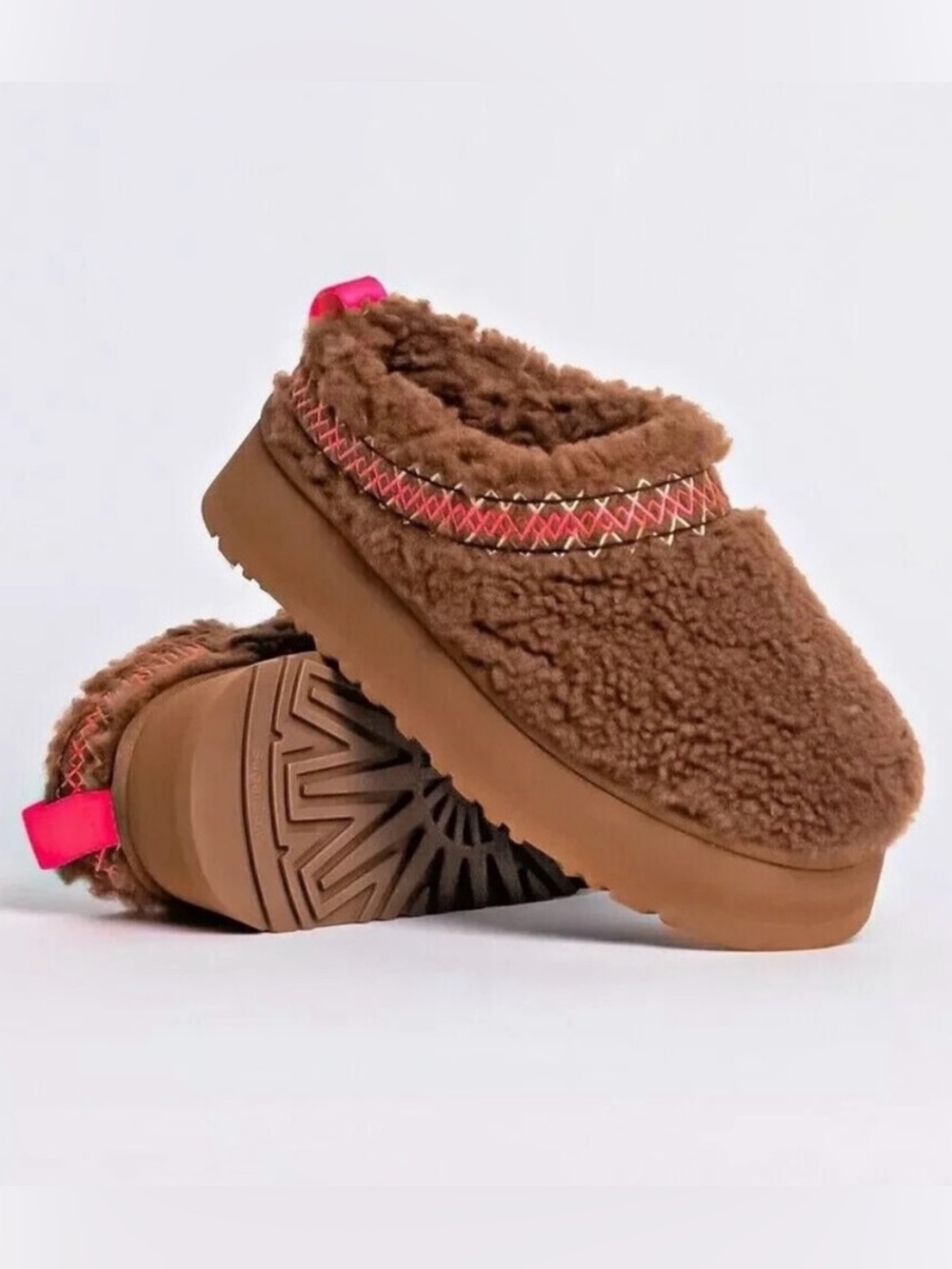 Ugg Tazz Braid Platform Slippers Hardwood Size 9 EUC!